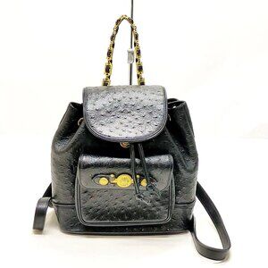 VERSACE BackPack Bag Black Leather mon-319-091525